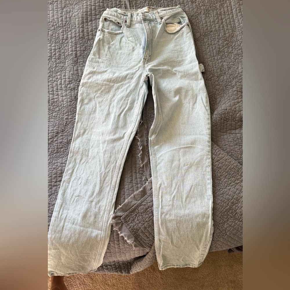 Abercrombie & Fitch Women's Light Blue Carpenter Jean